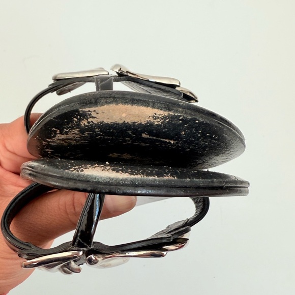 Giuseppe Zanotti Black Silver Cruel Wing flat thong sandals EU 37.5 - Picture 8 of 8